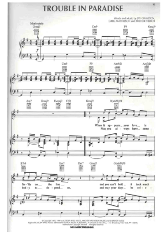 Al Jarreau Trouble In Paradise score for Piano