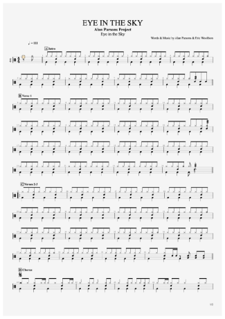 Alan Parsons Project Eye In The Sky score for Drums