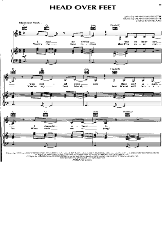 Alanis Morissette Alanis Morissette - Head Over Feet score for Piano