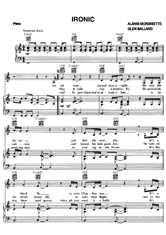Alanis Morissette  score for Piano