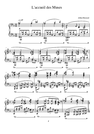 Albert Roussel Laccueil Des Muses score for Piano