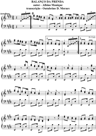 Albino Manique  score for Accordion