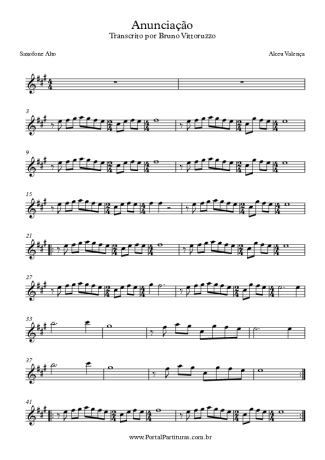 Alceu Valença Anunciação score for Saxofone Alto (Eb)