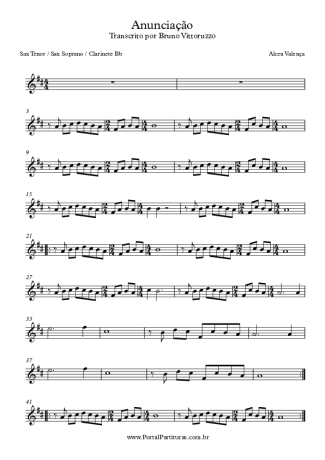 Alceu Valença Anunciação score for Clarinet (Bb)