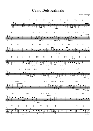 Alceu Valença Como dois Animais score for Tenor Saxophone Soprano (Bb)