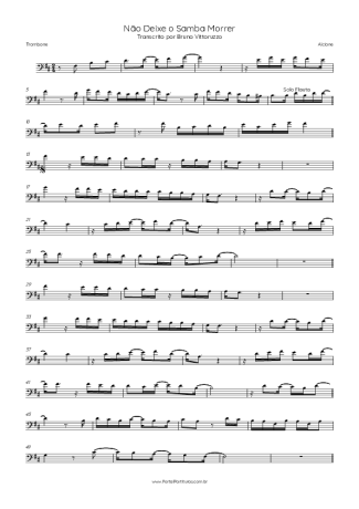Alcione Não Deixe O Samba Morrer score for Trombone