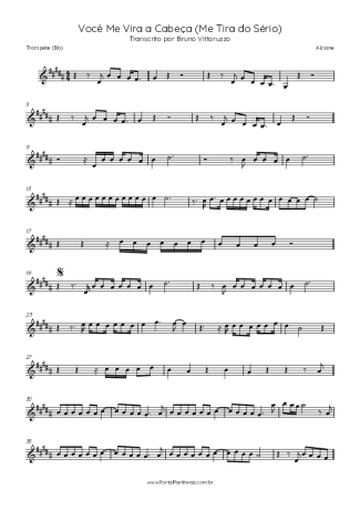 Alcione Você Me Vira A Cabeça (Me Tira Do Sério) score for Trumpet