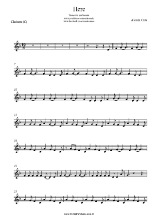 Alessia Cara Here score for Clarinet (C)