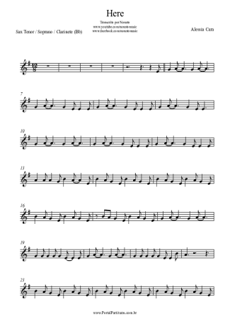 Alessia Cara Here score for Tenor Saxophone Soprano (Bb)