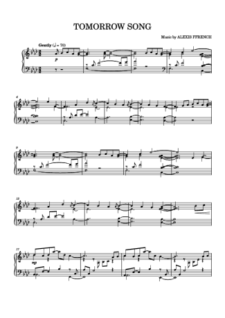 Alexis Ffrench Tomorrow Song score for Piano