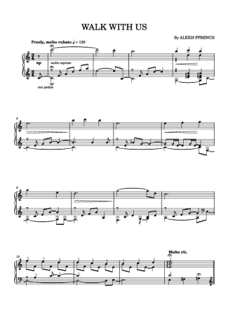 Alexis Ffrench Walk With Us score for Piano