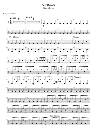 Score for Drums