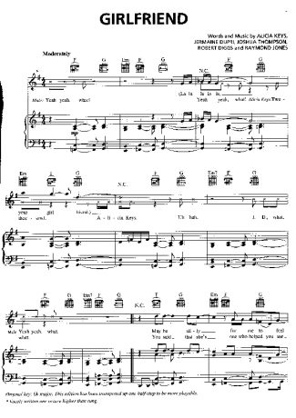 Alicia Keys  score for Piano