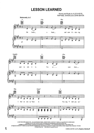 Alicia Keys  score for Piano