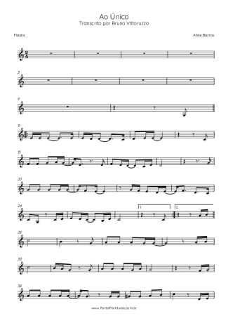 Aline Barros Ao Único score for Flute