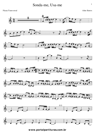 Aline Barros Sonda-me, Usa-me score for Flute