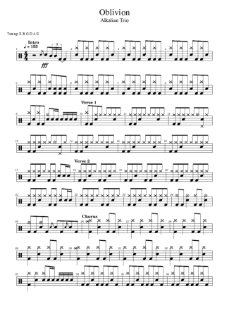 Alkaline Trio Oblivion score for Drums