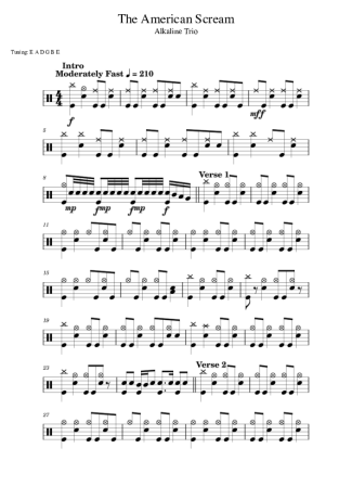 Score for Drums