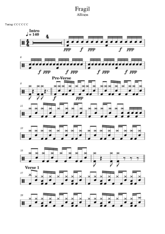 Allison  score for Drums