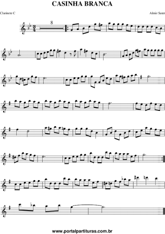 Almir Sater Casinha Branca (Você Vai Gostar) score for Clarinet (C)