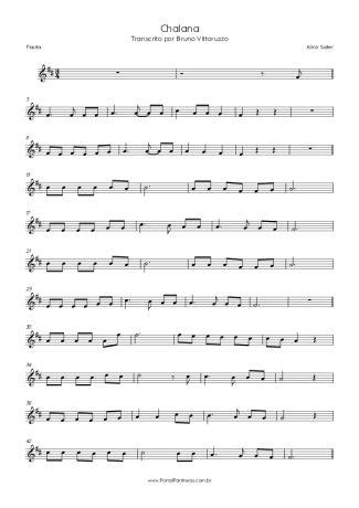 Almir Sater Chalana score for Flute