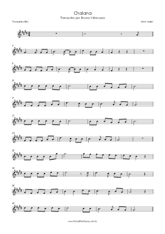 Almir Sater Chalana score for Trumpet