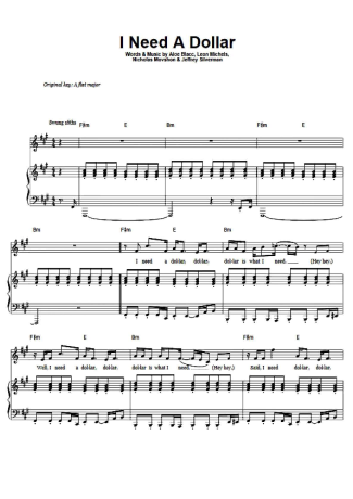 Aloe Blacc  score for Piano