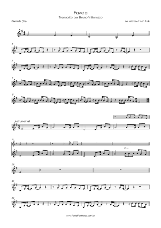 Alok Favela score for Clarinet (Bb)