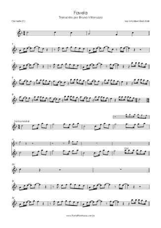 Alok Favela score for Clarinet (C)