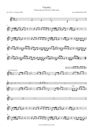 Alok Favela score for Tenor Saxophone Soprano (Bb)