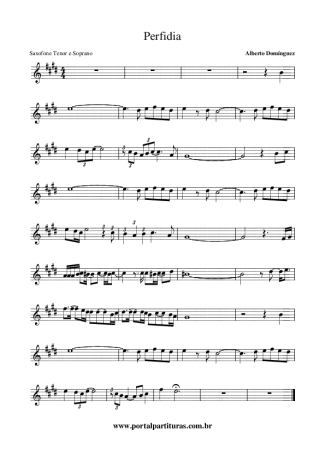 Altemar Dutra Perfidia score for Tenor Saxophone Soprano (Bb)