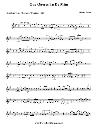 Altemar Dutra Que Queres Tu De Mim score for Clarinet (Bb)