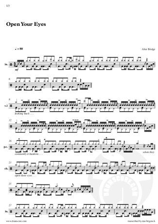 Alter Bridge  score for Drums