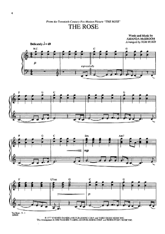 Amanda McBroom The Rose score for Piano