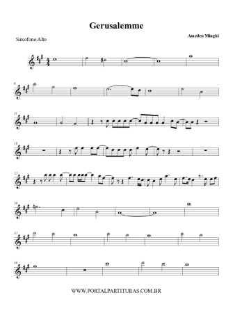 Amedeo Minghi Gerusalemme score for Alto Saxophone