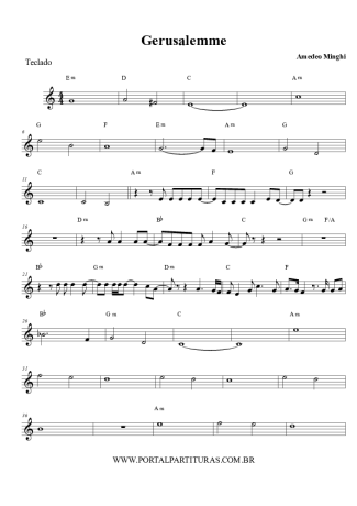 Amedeo Minghi Gerusalemme score for Keyboard
