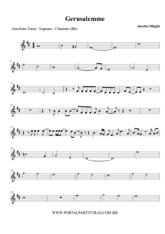 Amedeo Minghi Gerusalemme score for Tenor Saxophone Soprano (Bb)