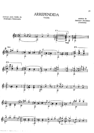 Américo Jacomino  score for Acoustic Guitar