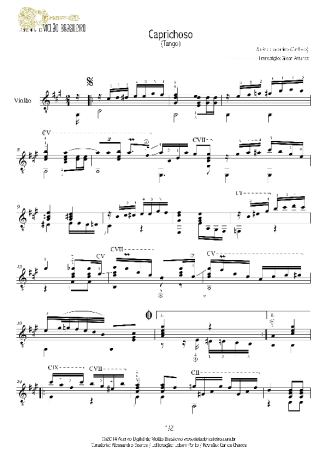 Américo Jacomino  score for Acoustic Guitar