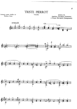 Américo Jacomino Triste Pierrot score for Acoustic Guitar