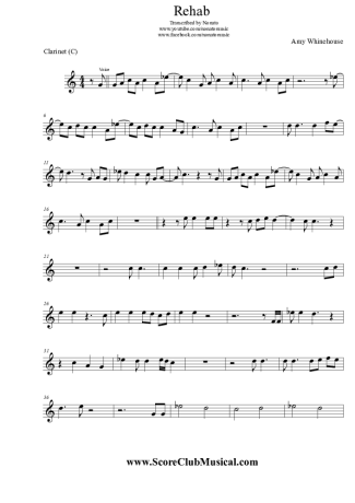 Amy Winehouse  score for Clarinet (C)