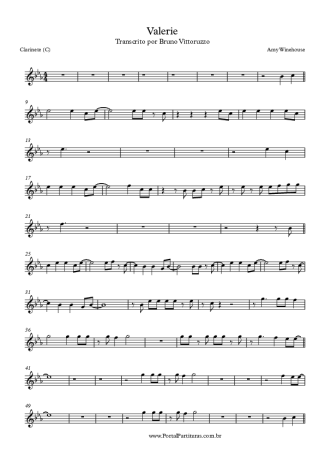 Amy Winehouse  score for Clarinet (C)