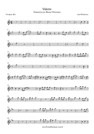 Amy Winehouse Valerie score for Trumpet