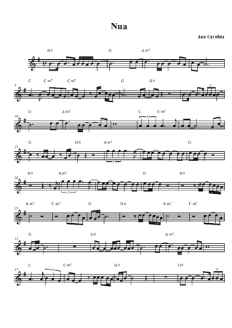 Ana Carolina Nua score for Tenor Saxophone Soprano (Bb)