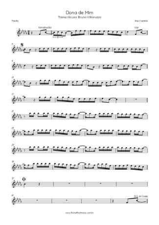 Ana Castela Dona De Mim score for Flute
