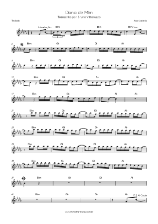 Ana Castela Dona De Mim score for Keyboard