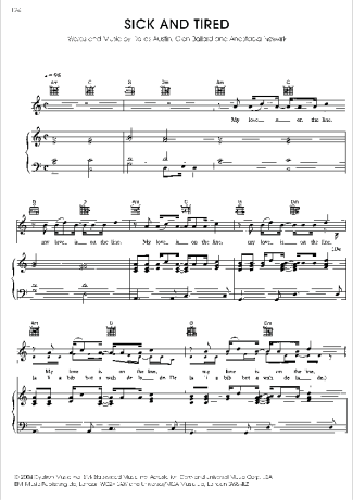 Anastacia Sick And Tired score for Piano