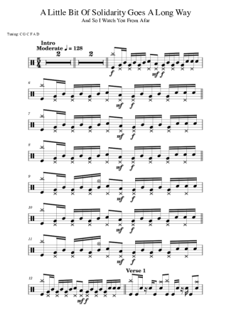 And So I Watch You From Afar  score for Drums