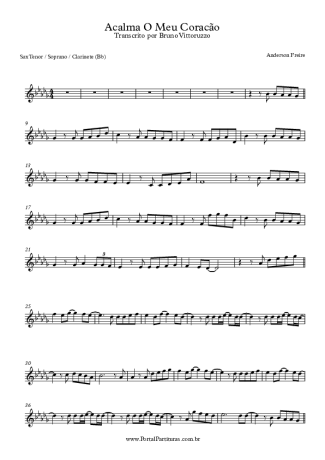 Anderson Freire Acalma O Meu Coração score for Tenor Saxophone Soprano (Bb)