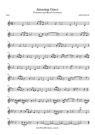Andrea Bocelli Amazing Grace score for Harmonica